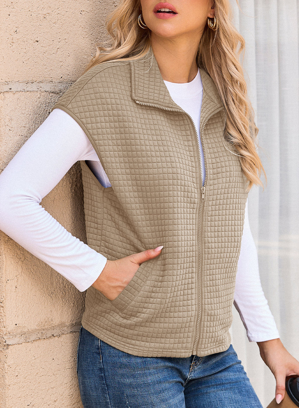 Dokotoo Womens Vest Tops 2026 Fall Cap Sleeve Waffle Knit Vests