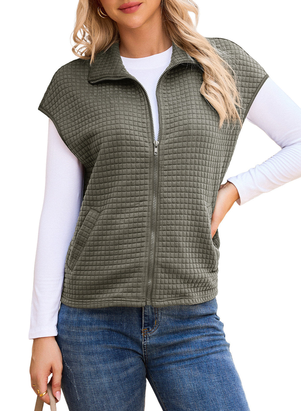 Dokotoo Womens Vest Tops 2026 Fall Cap Sleeve Waffle Knit Vests