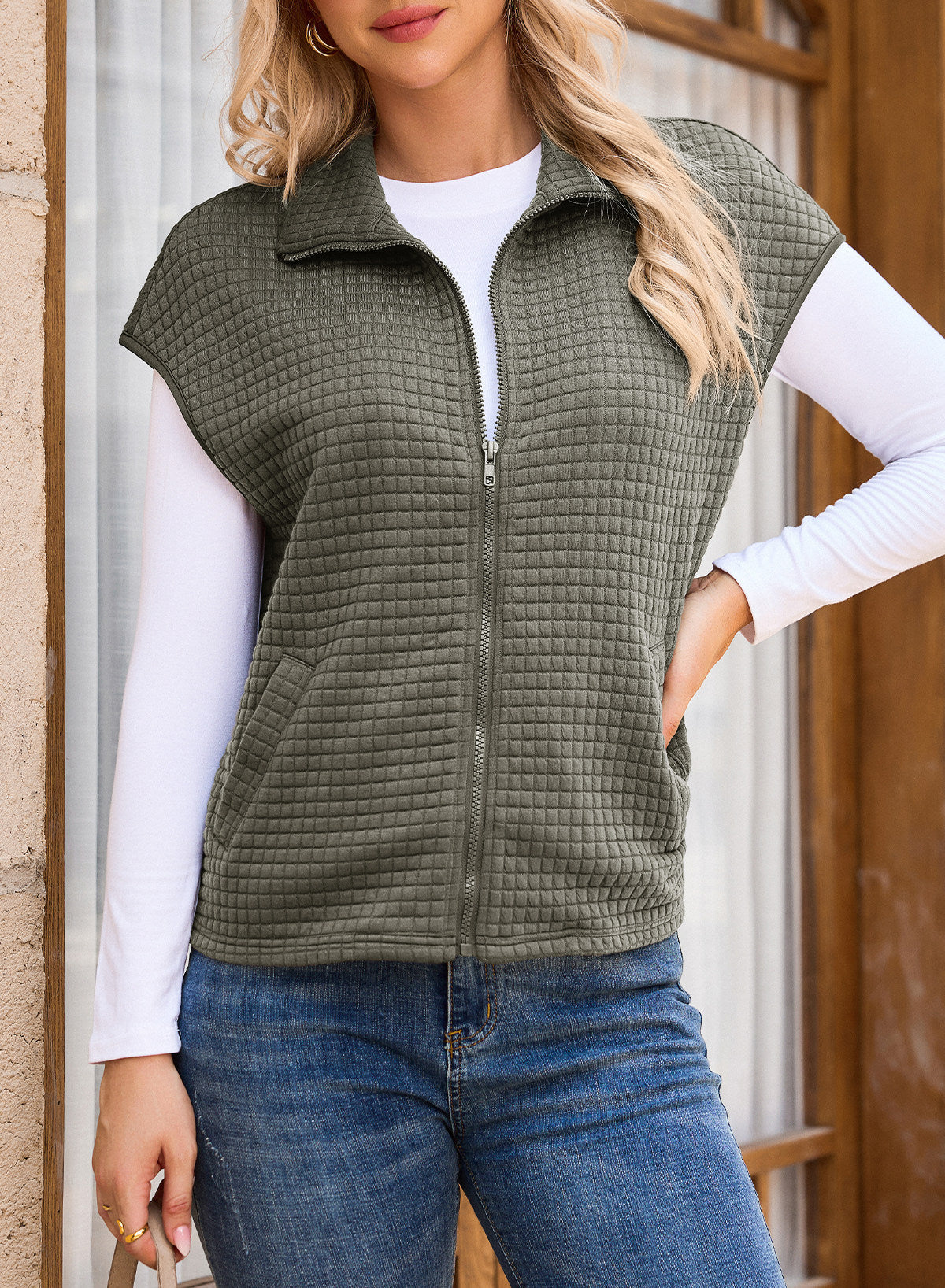 Dokotoo Womens Vest Tops 2026 Fall Cap Sleeve Waffle Knit Vests