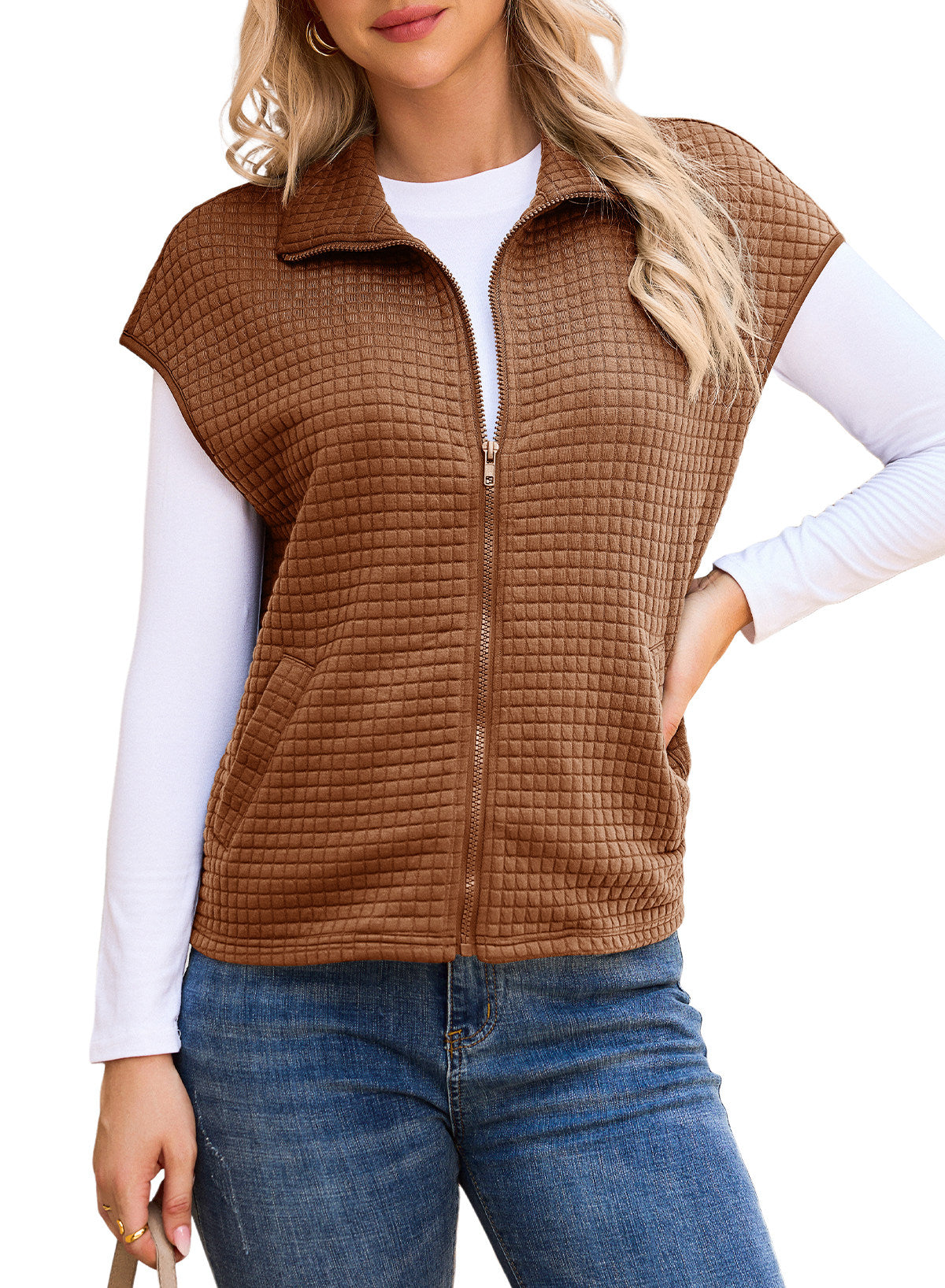 Dokotoo Womens Vest Tops 2026 Fall Cap Sleeve Waffle Knit Vests