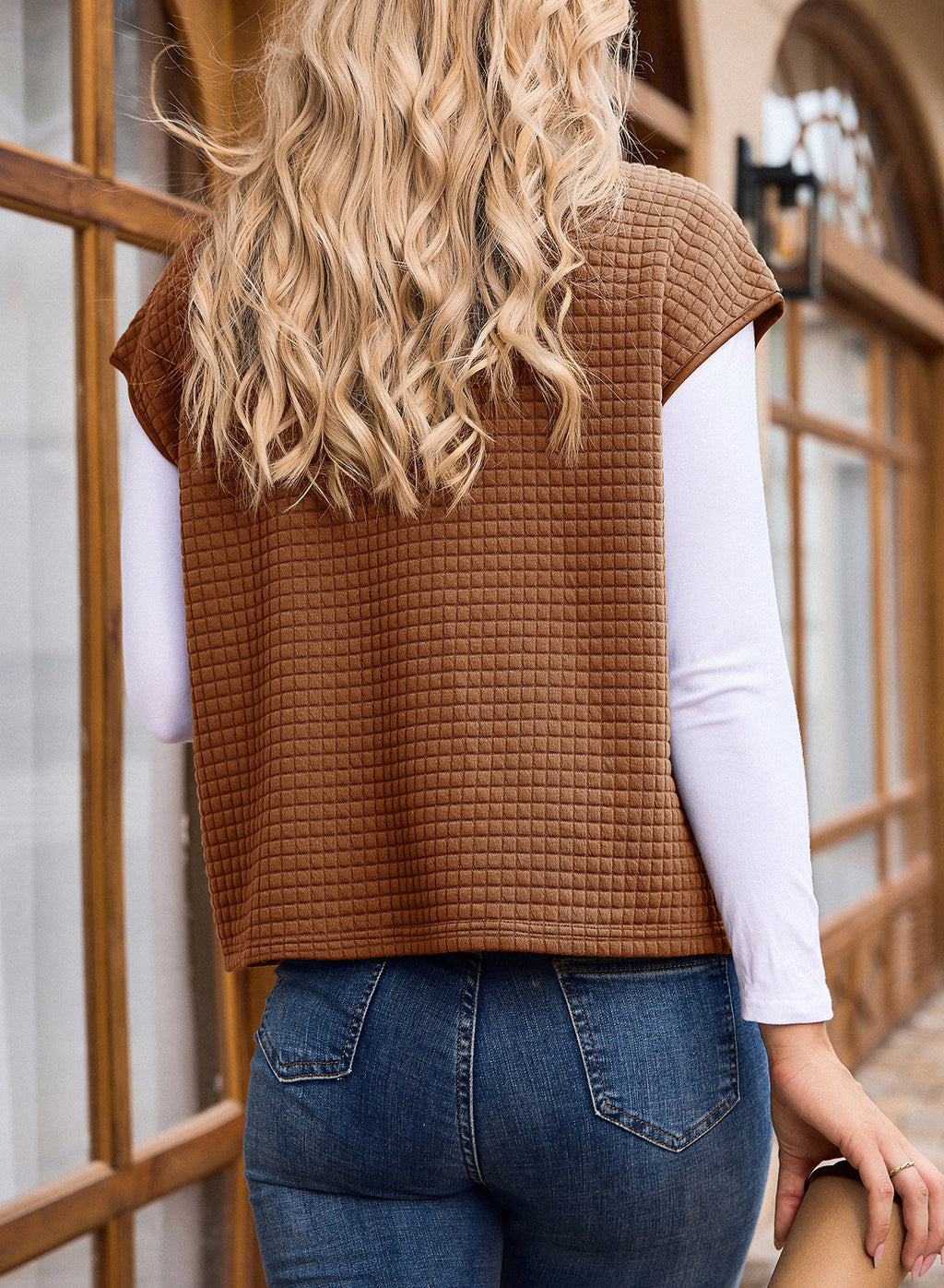 Dokotoo Womens Vest Tops 2026 Fall Cap Sleeve Waffle Knit Vests