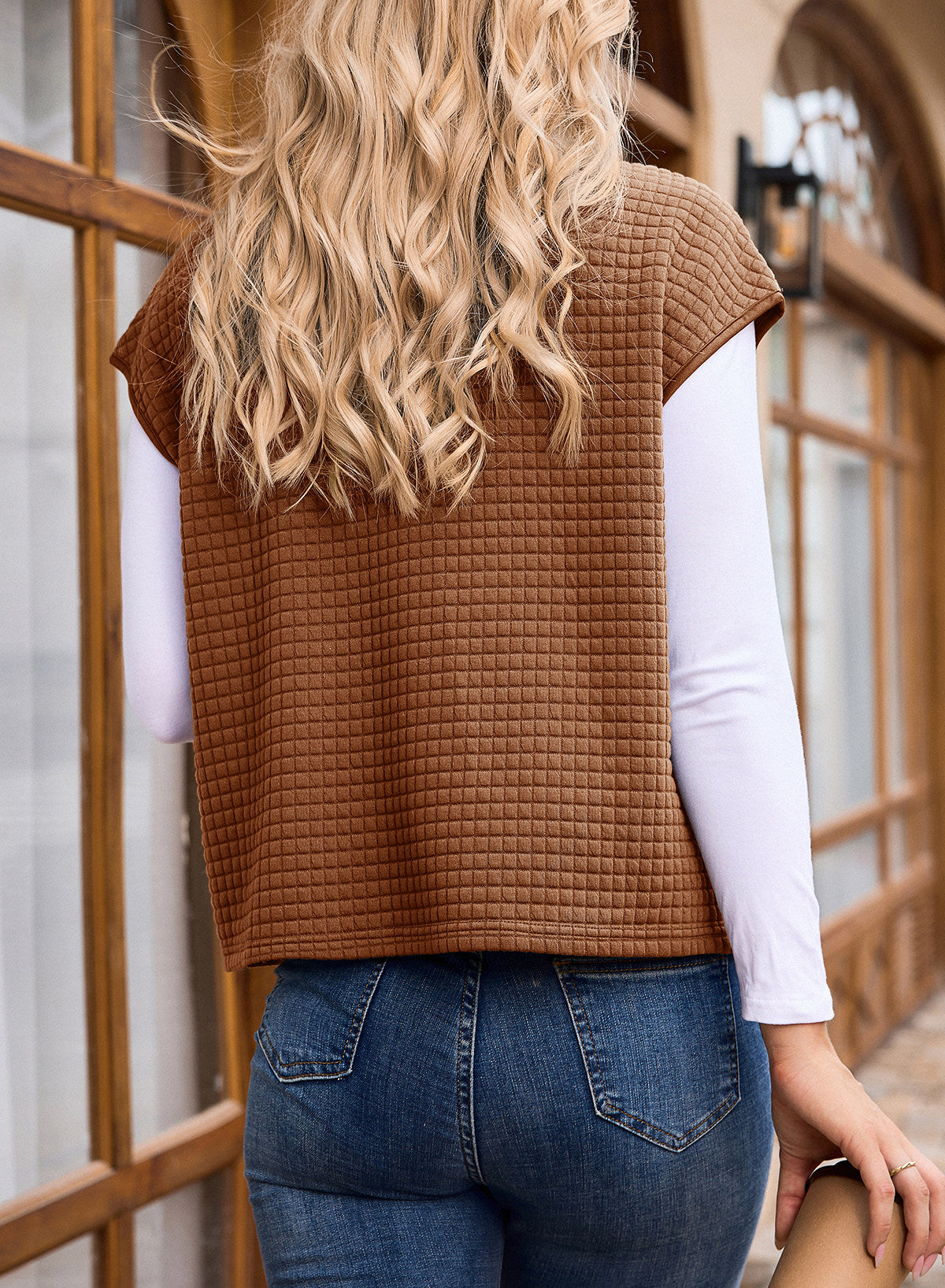 Dokotoo Womens Vest Tops 2026 Fall Cap Sleeve Waffle Knit Vests
