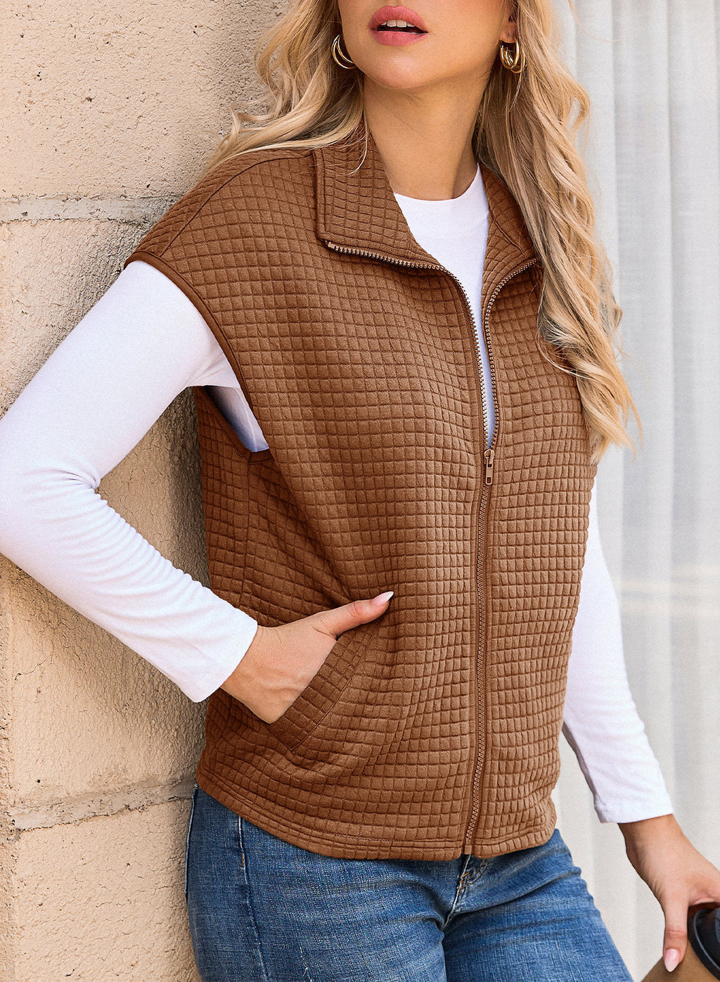 Dokotoo Womens Vest Tops 2026 Fall Cap Sleeve Waffle Knit Vests