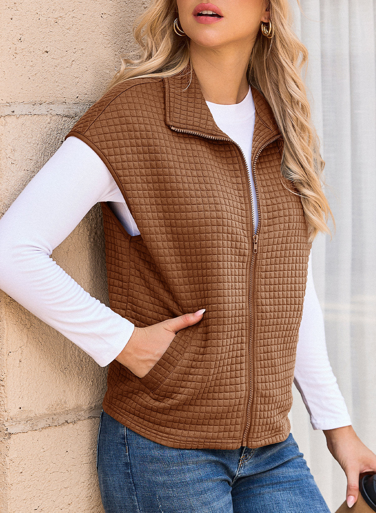 Dokotoo Womens Vest Tops 2026 Fall Cap Sleeve Waffle Knit Vests