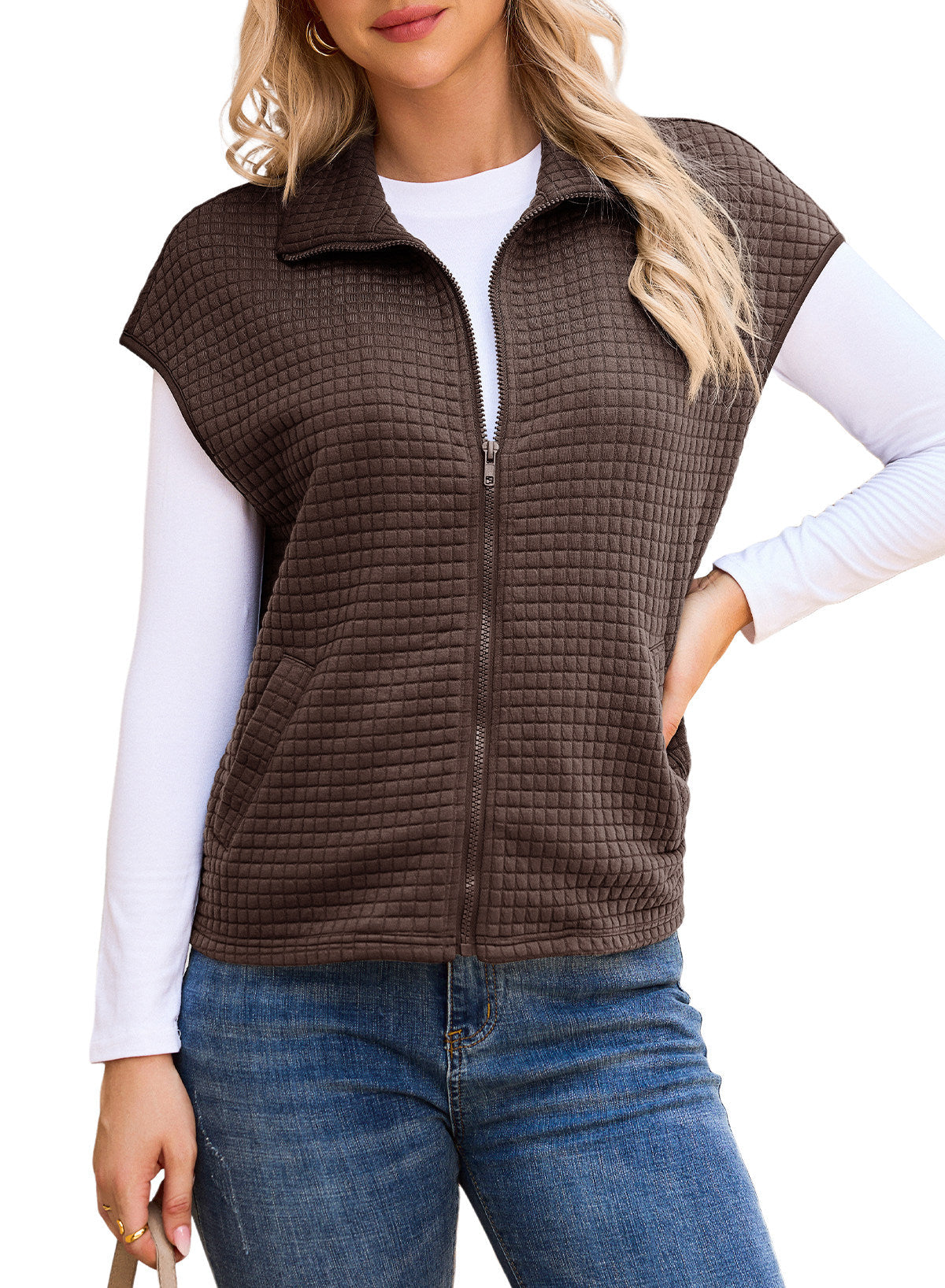 Dokotoo Womens Vest Tops 2026 Fall Cap Sleeve Waffle Knit Vests