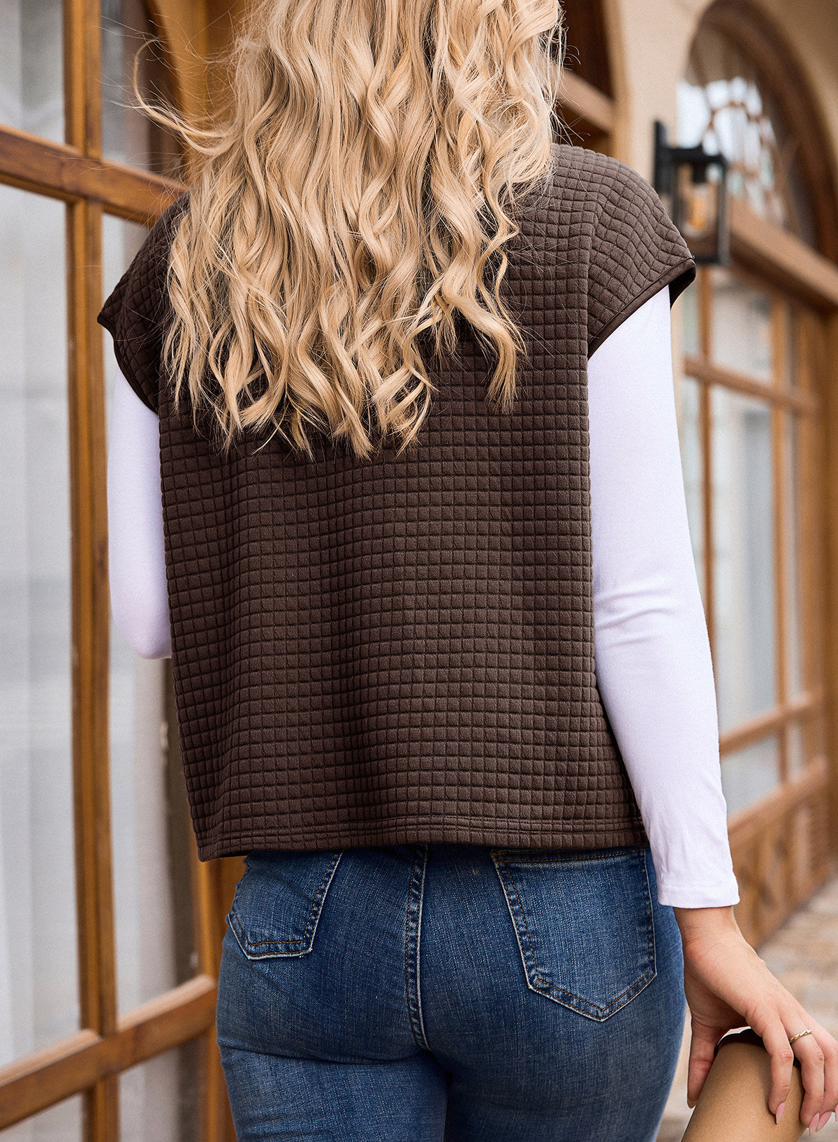 Dokotoo Womens Vest Tops 2026 Fall Cap Sleeve Waffle Knit Vests