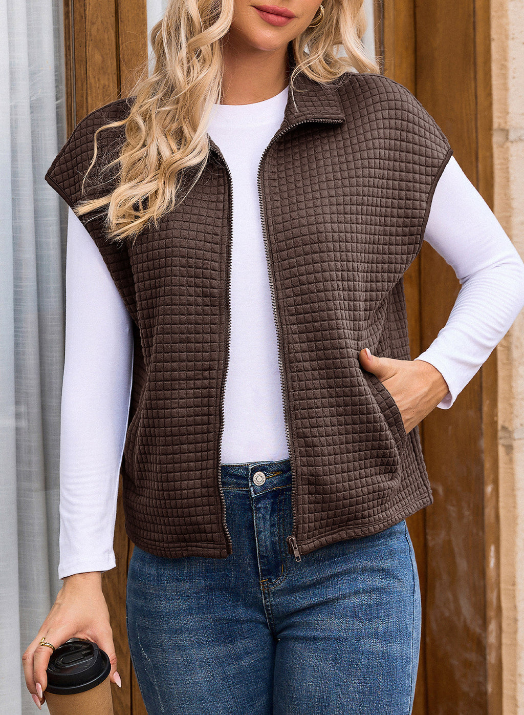 Dokotoo Womens Vest Tops 2026 Fall Cap Sleeve Waffle Knit Vests