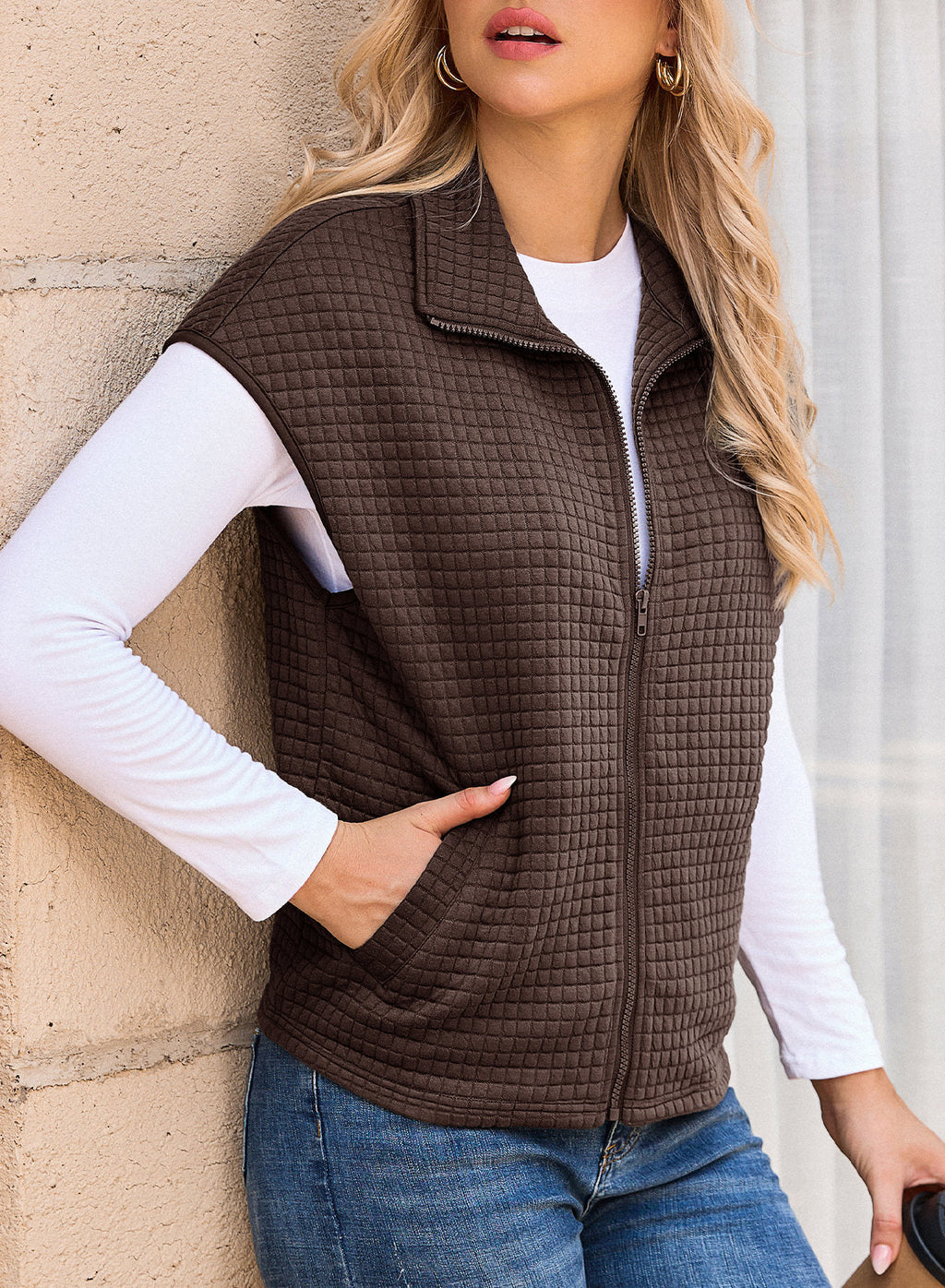 Dokotoo Womens Vest Tops 2026 Fall Cap Sleeve Waffle Knit Vests