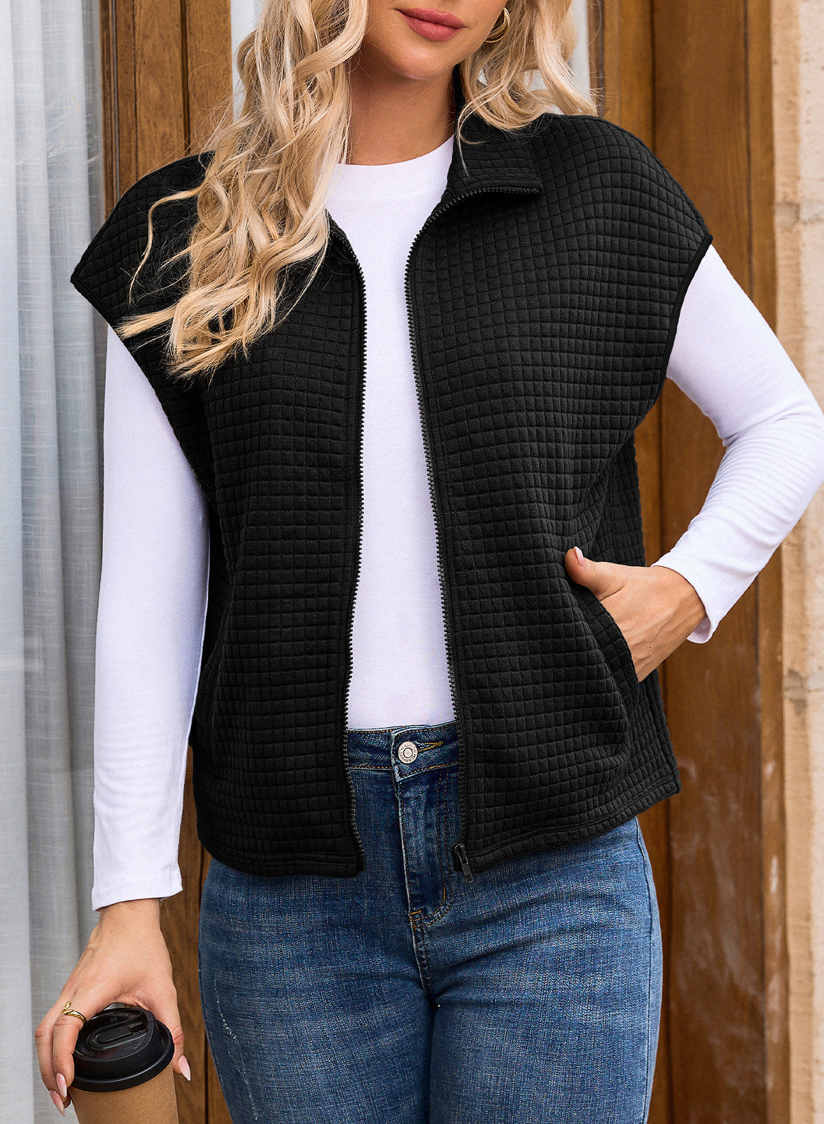 Dokotoo Womens Vest Tops 2026 Fall Cap Sleeve Waffle Knit Vests