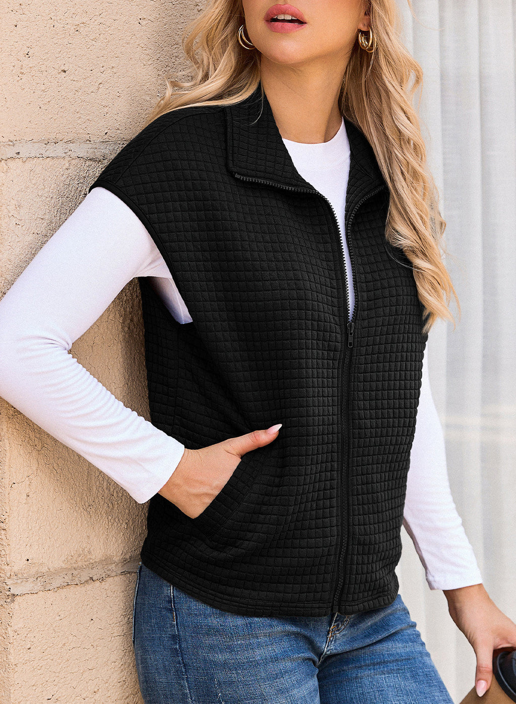 Dokotoo Womens Vest Tops 2026 Fall Cap Sleeve Waffle Knit Vests