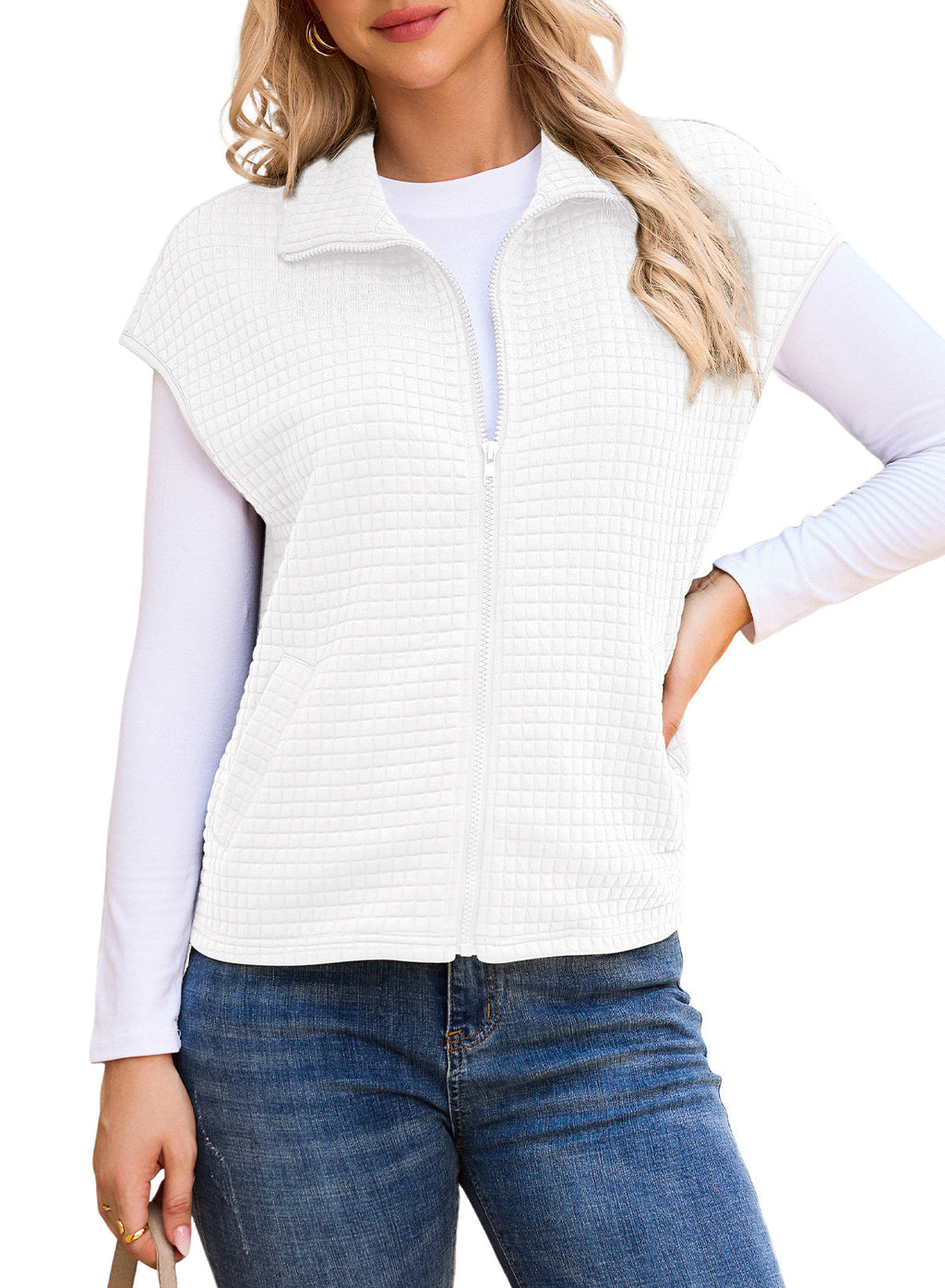Dokotoo Womens Vest Tops 2026 Fall Cap Sleeve Waffle Knit Vests