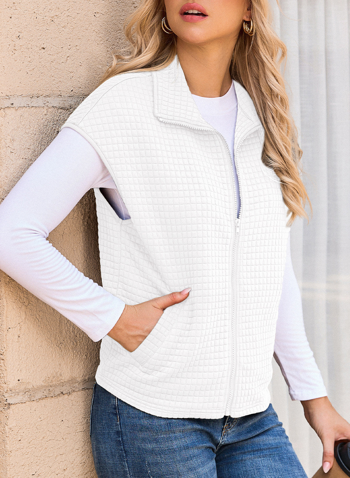 Dokotoo Womens Vest Tops 2026 Fall Cap Sleeve Waffle Knit Vests