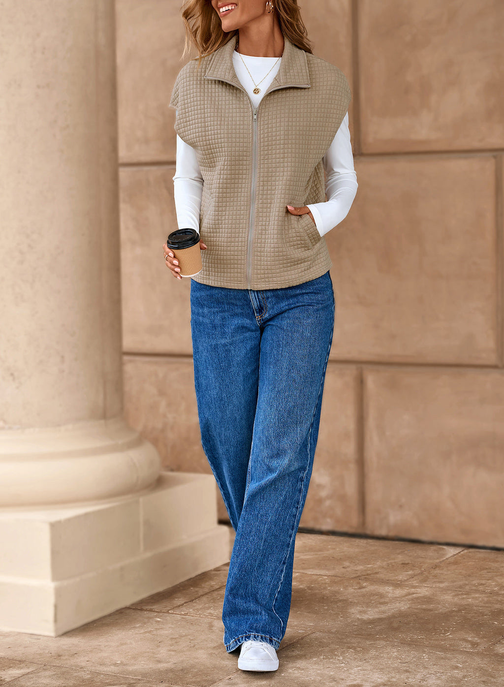 Dokotoo Womens Vest Tops 2026 Fall Cap Sleeve Waffle Knit Vests