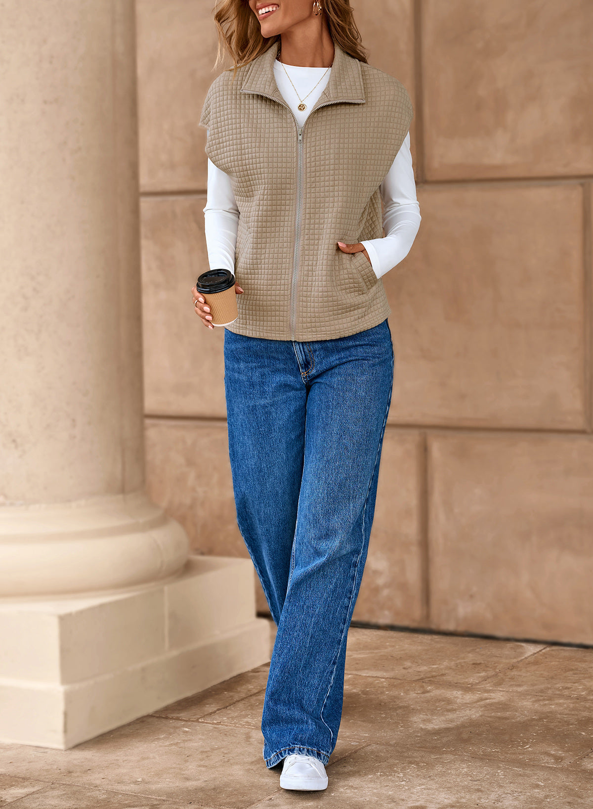 Dokotoo Womens Vest Tops 2026 Fall Cap Sleeve Waffle Knit Vests