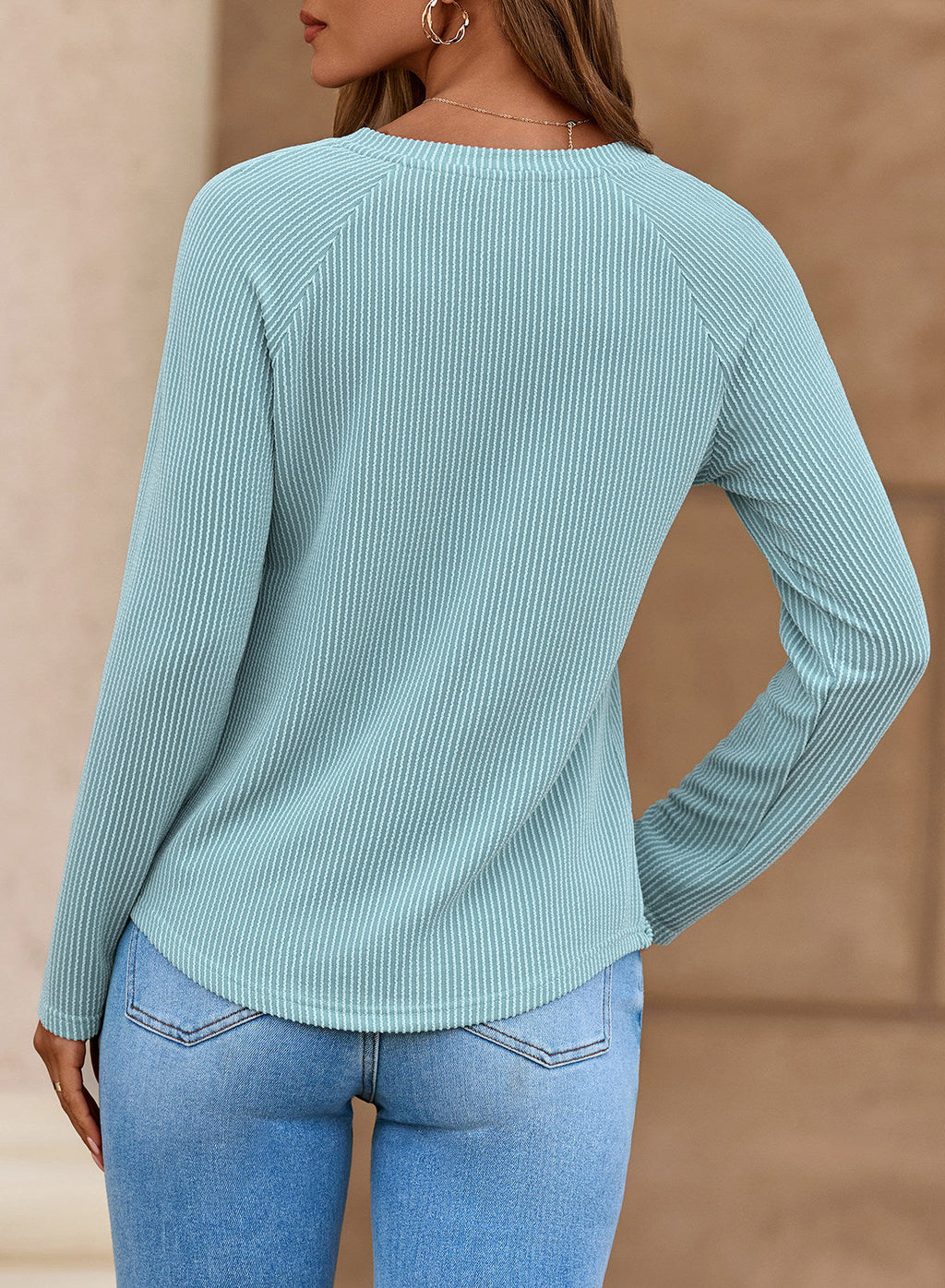Dokotoo Spring Tops for Women 2026 Long Sleeve Ribbed Knit Teacher Shirts