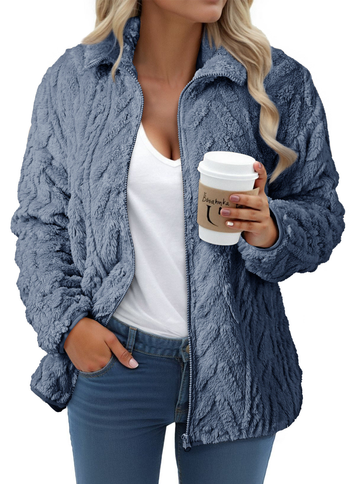 Dokotoo Winter Fleece Jacket for Women 2026 Zipper Casual Coat with Pockets