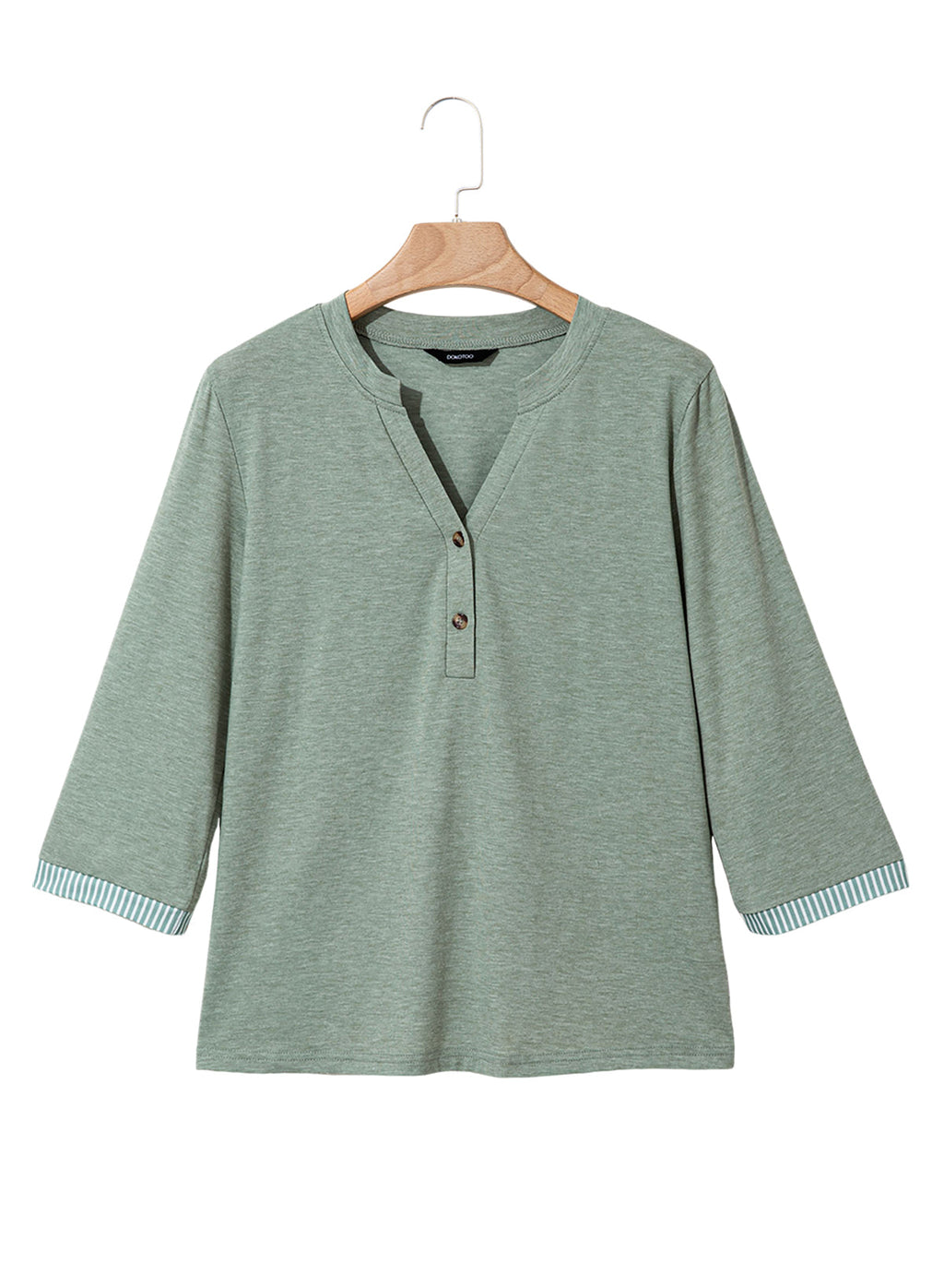 Dokotoo Womens Tops Fall 3/4 Length Sleeve Fashion Solid T-Shirts