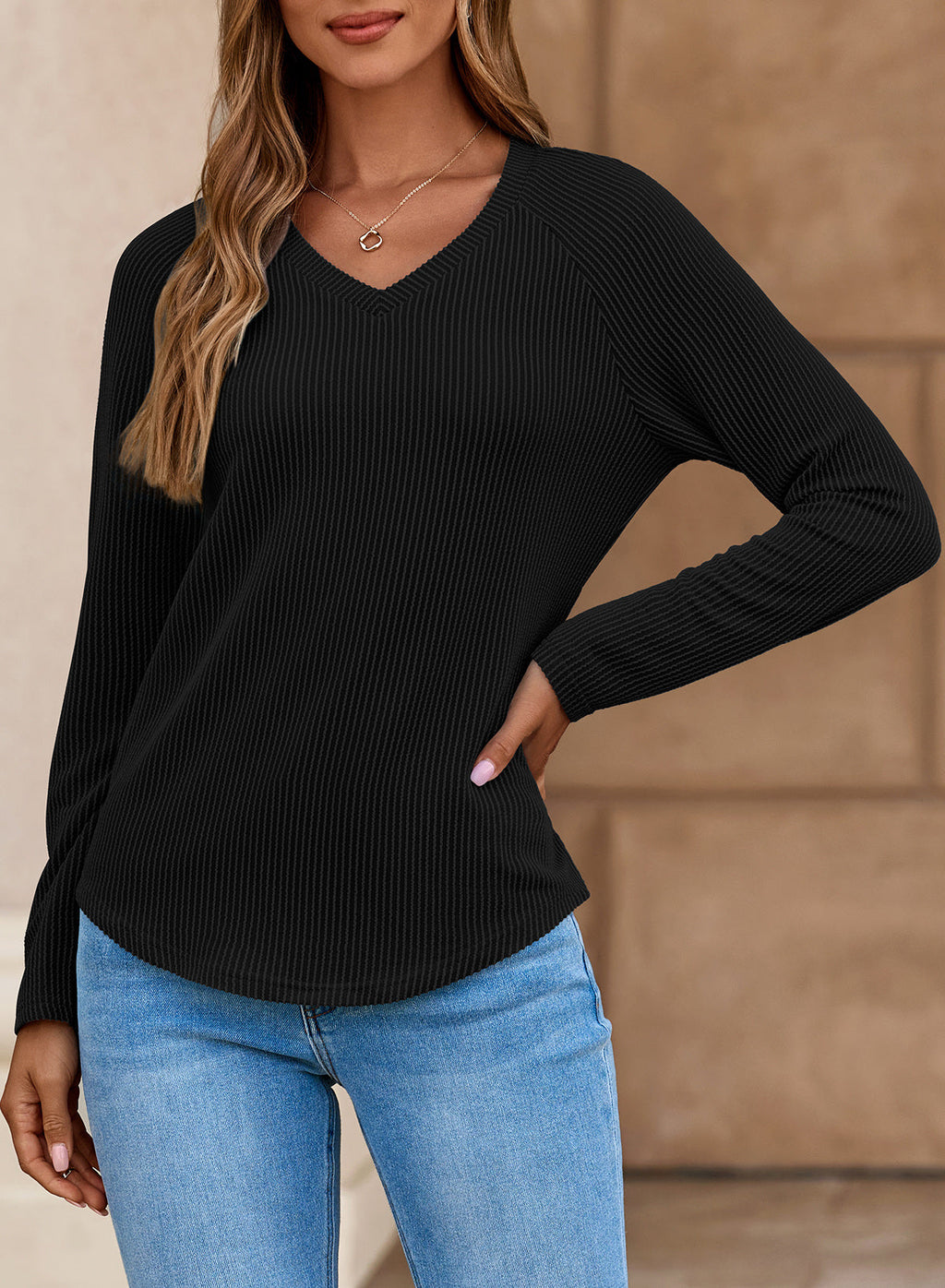 Dokotoo Spring Tops for Women 2026 Long Sleeve Ribbed Knit Teacher Shirts