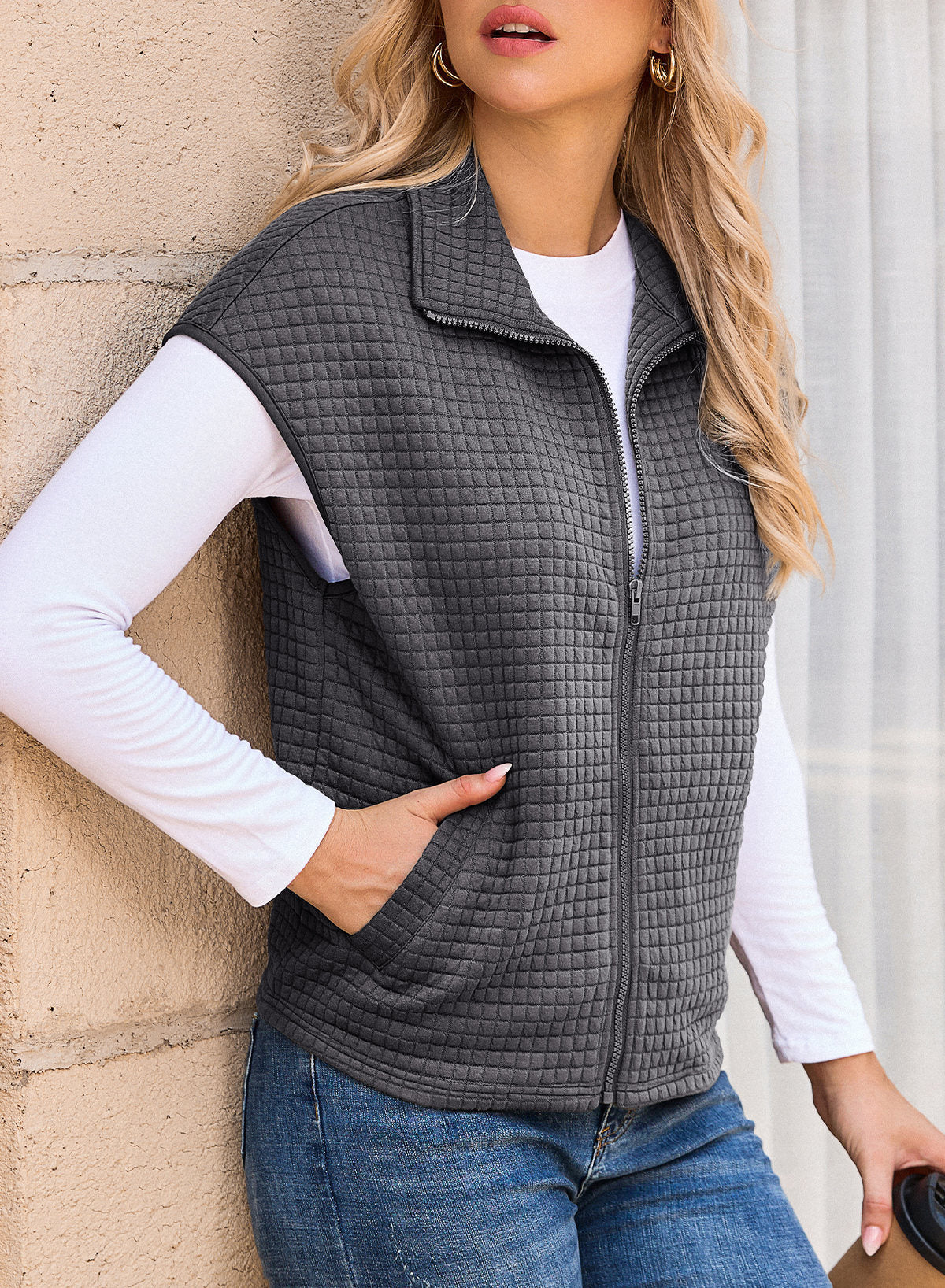 Dokotoo Womens Vest Tops 2026 Fall Cap Sleeve Waffle Knit Vests