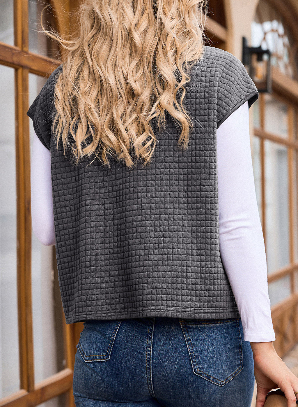Dokotoo Womens Vest Tops 2026 Fall Cap Sleeve Waffle Knit Vests