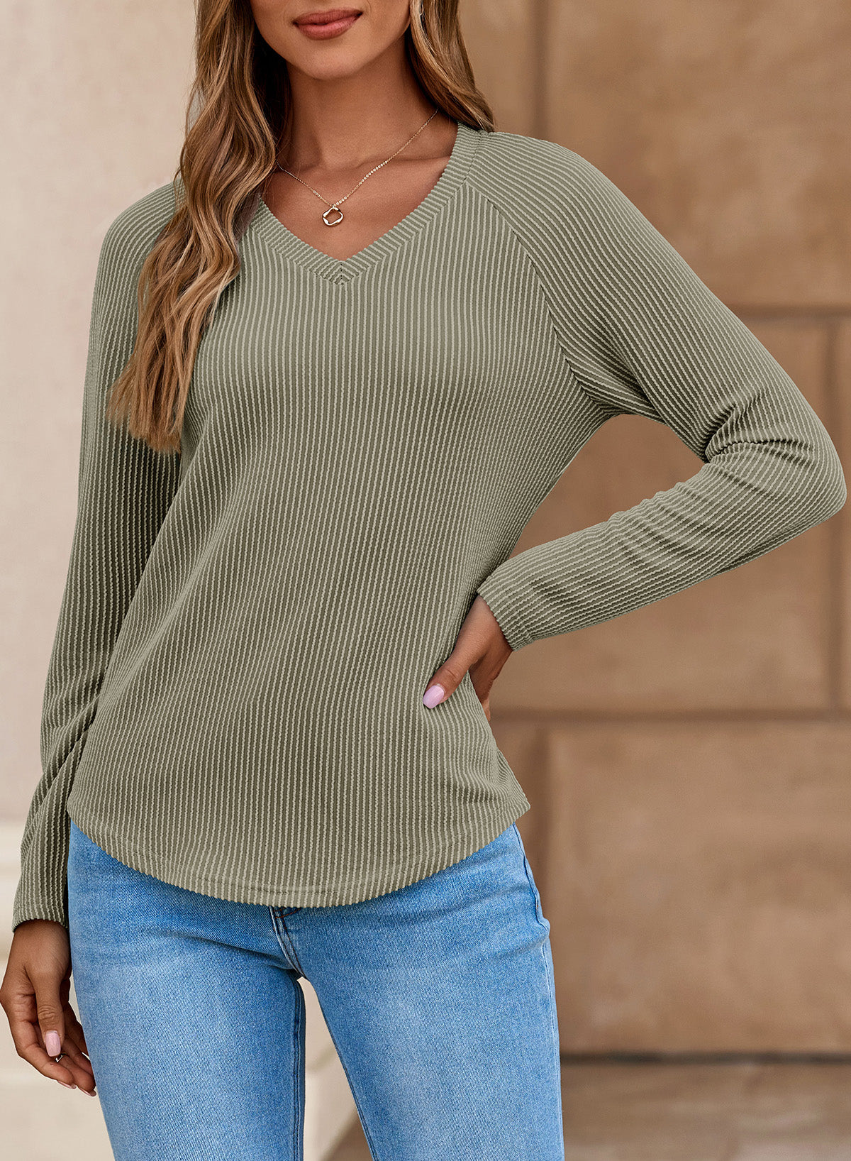Dokotoo Spring Tops for Women 2026 Long Sleeve Ribbed Knit Teacher Shirts