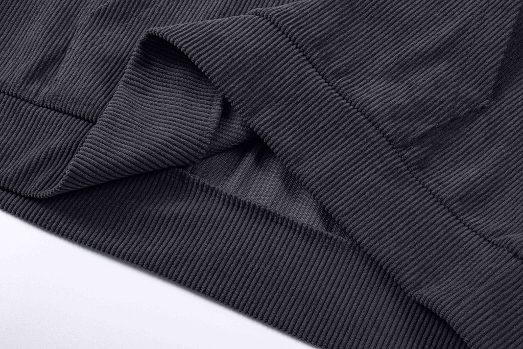 Dokotoo Men Men's Corduroy Sweatshirt Casual Long Sleeve Stand Collar Knitted Pullover Button Sweaters with Pockets