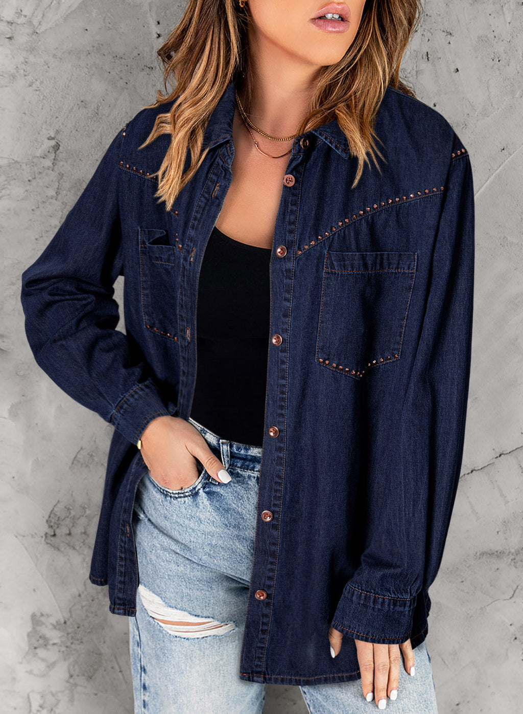 Denim jacket with diamonds