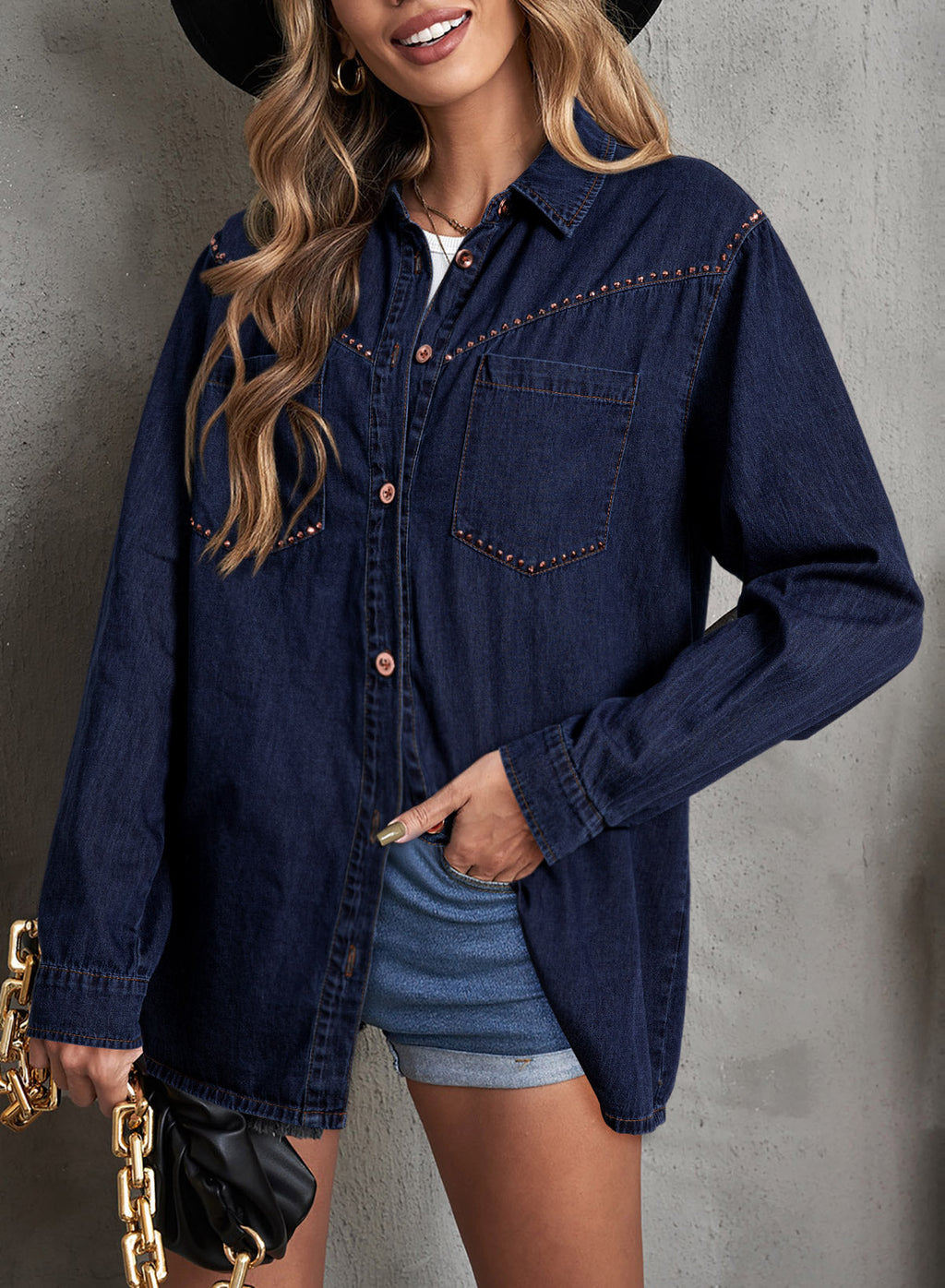 Denim jacket with diamonds