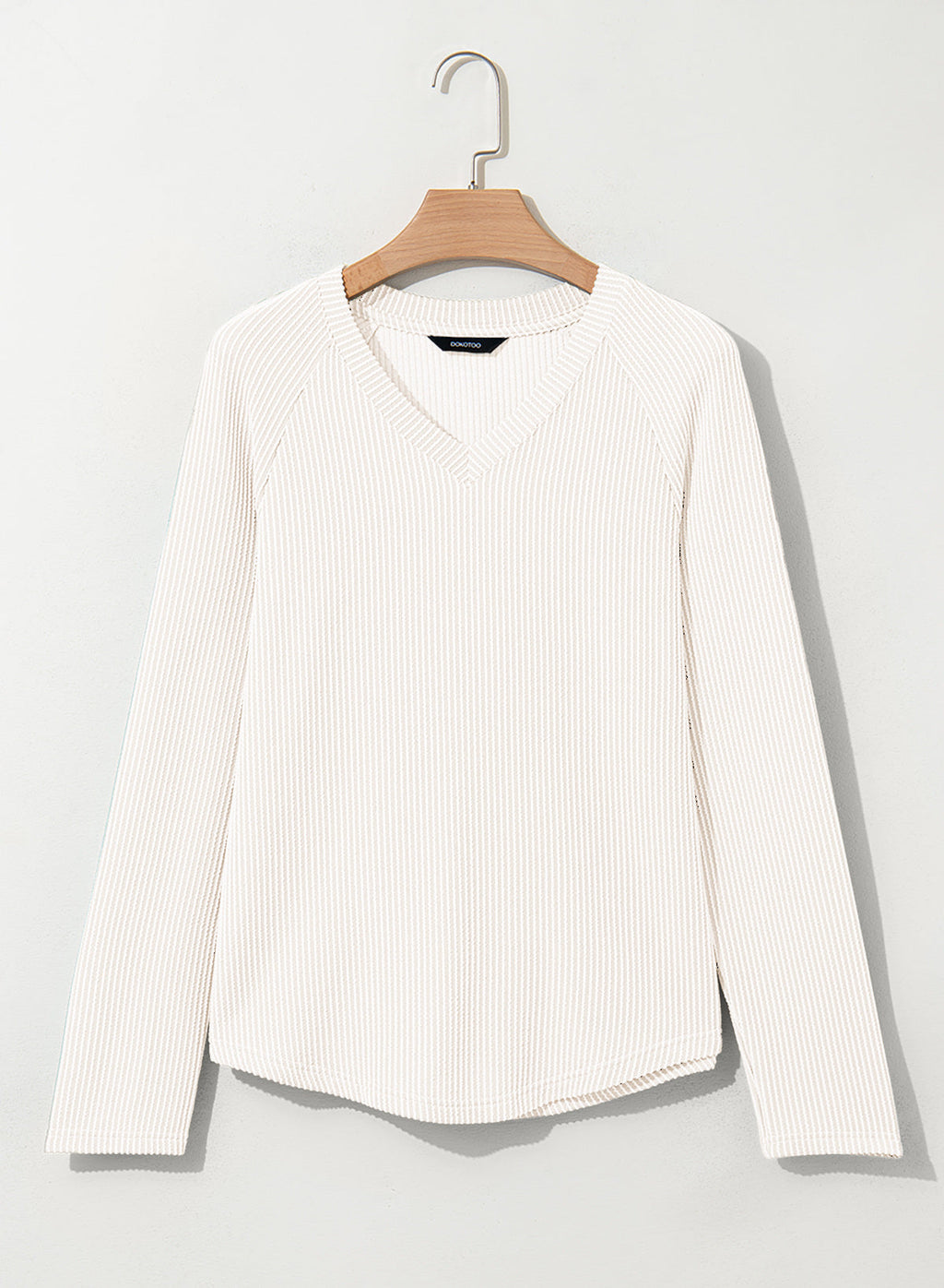 Dokotoo Spring Tops for Women 2026 Long Sleeve Ribbed Knit Teacher Shirts