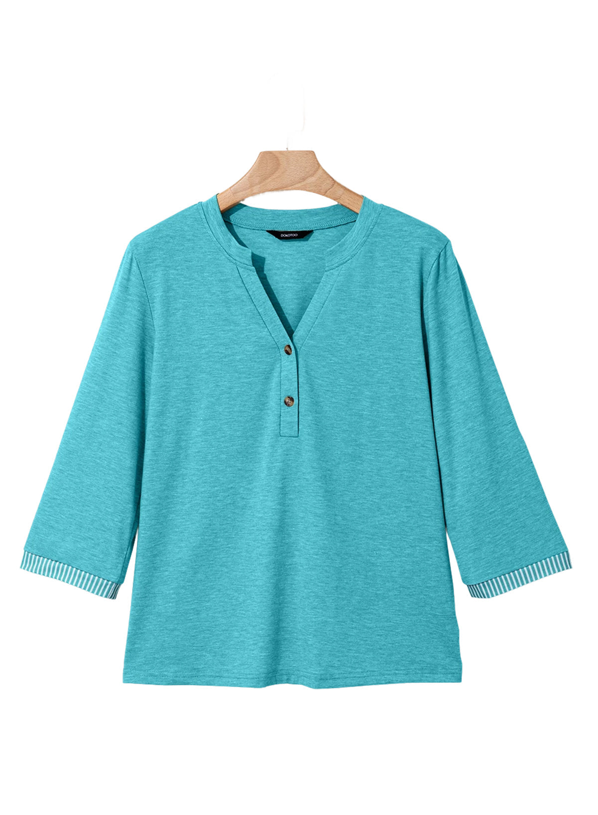 Dokotoo Womens Tops Fall 3/4 Length Sleeve Fashion Solid T-Shirts