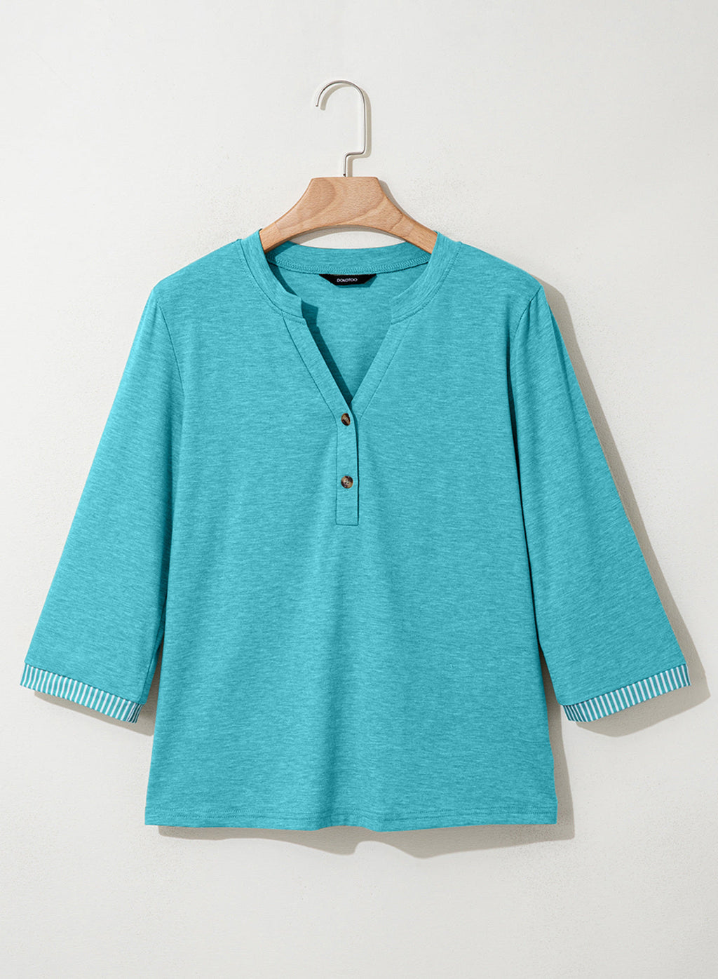 Dokotoo Womens Tops Fall 3/4 Length Sleeve Fashion Solid T-Shirts
