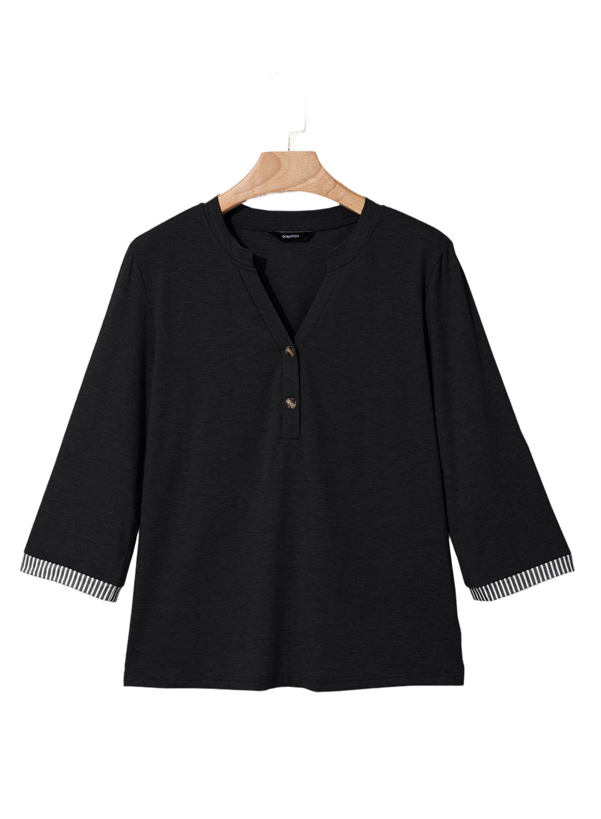 Dokotoo Womens Tops Fall 3/4 Length Sleeve Fashion Solid T-Shirts