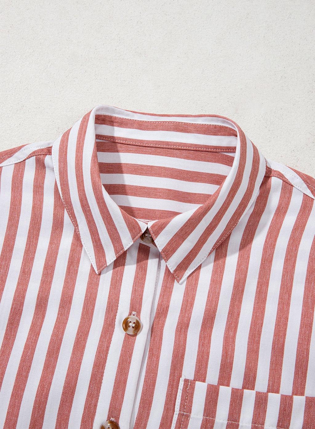Womens Cropped Striped Button Down Shirts Ruffle 3/4 Length Sleeve Summer Tops Dressy Casual Blouses