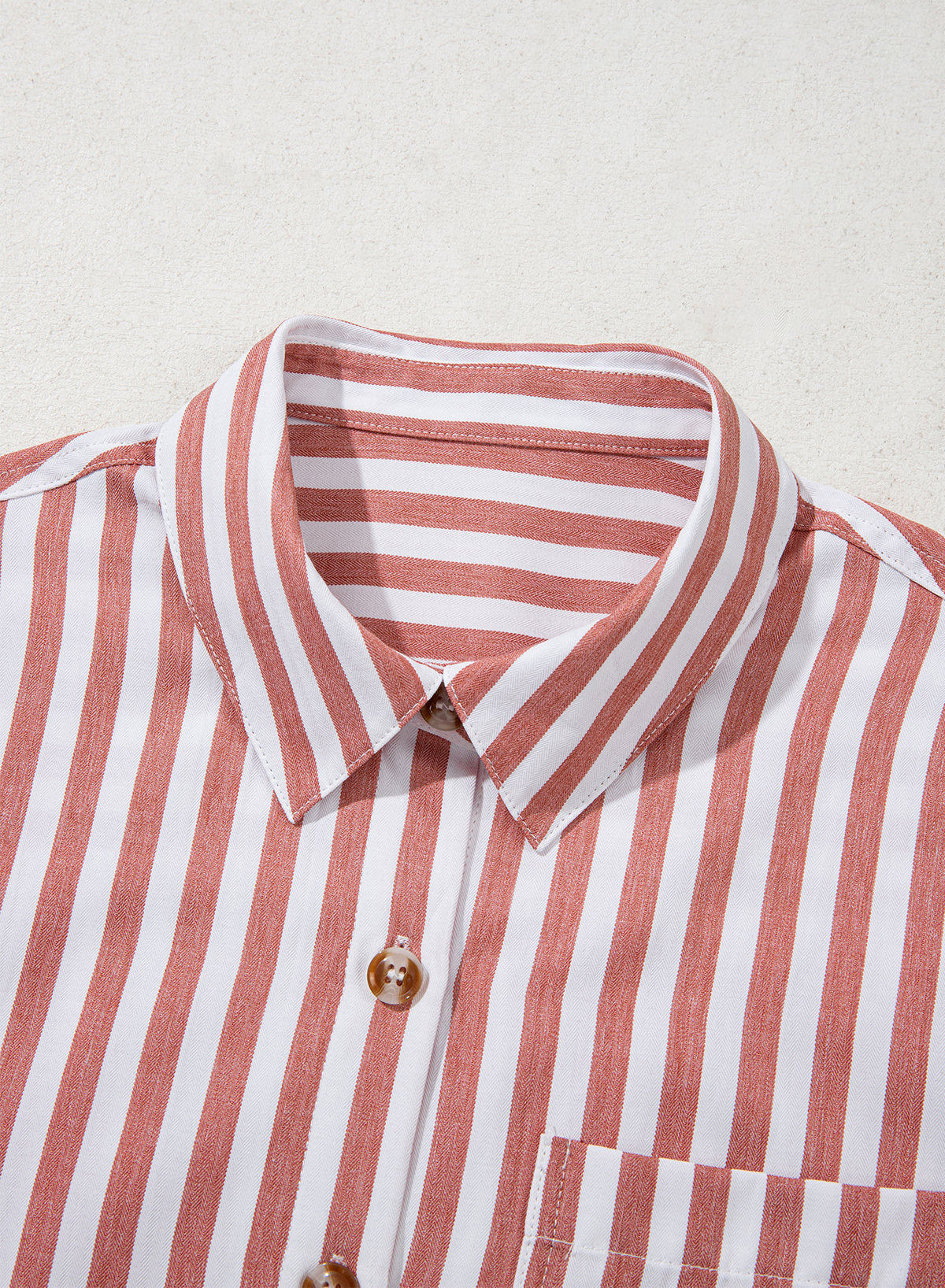 Womens Cropped Striped Button Down Shirts Ruffle 3/4 Length Sleeve Summer Tops Dressy Casual Blouses