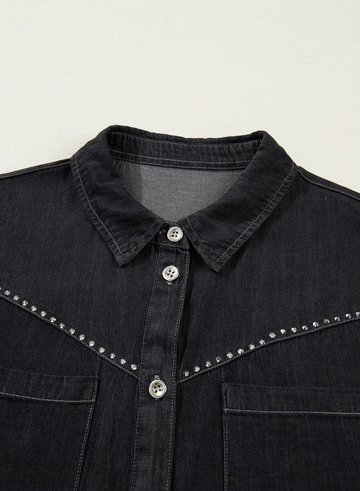 Denim jacket with diamonds