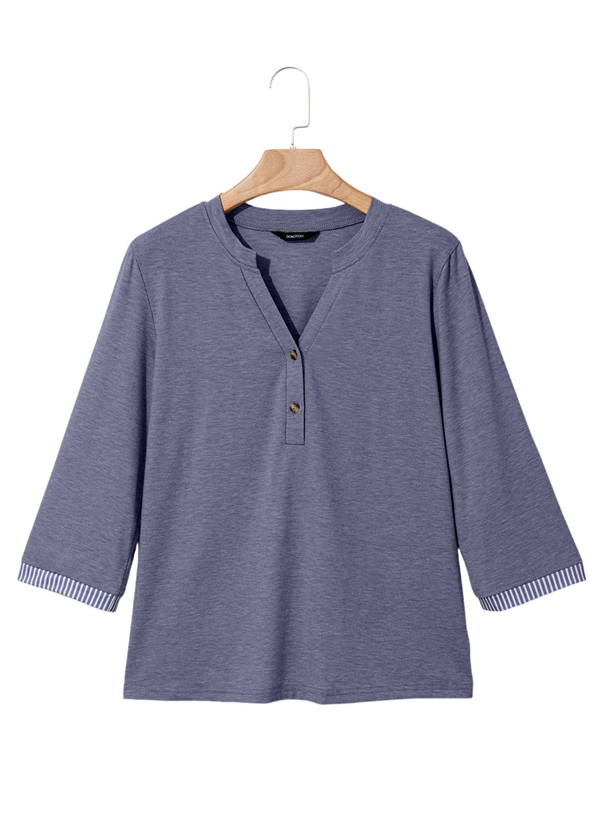 Dokotoo Womens Tops Fall 3/4 Length Sleeve Fashion Solid T-Shirts