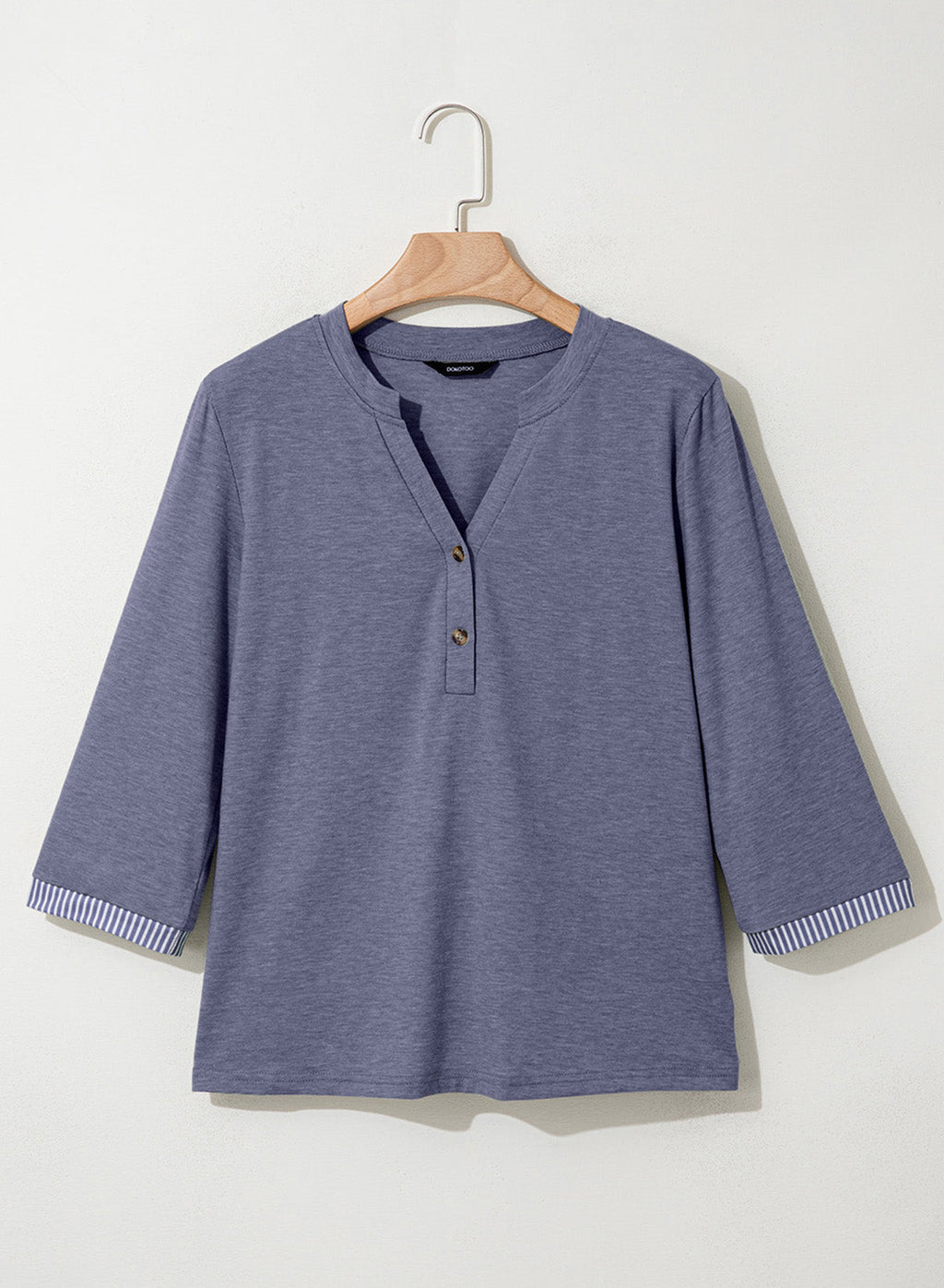Dokotoo Womens Tops Fall 3/4 Length Sleeve Fashion Solid T-Shirts