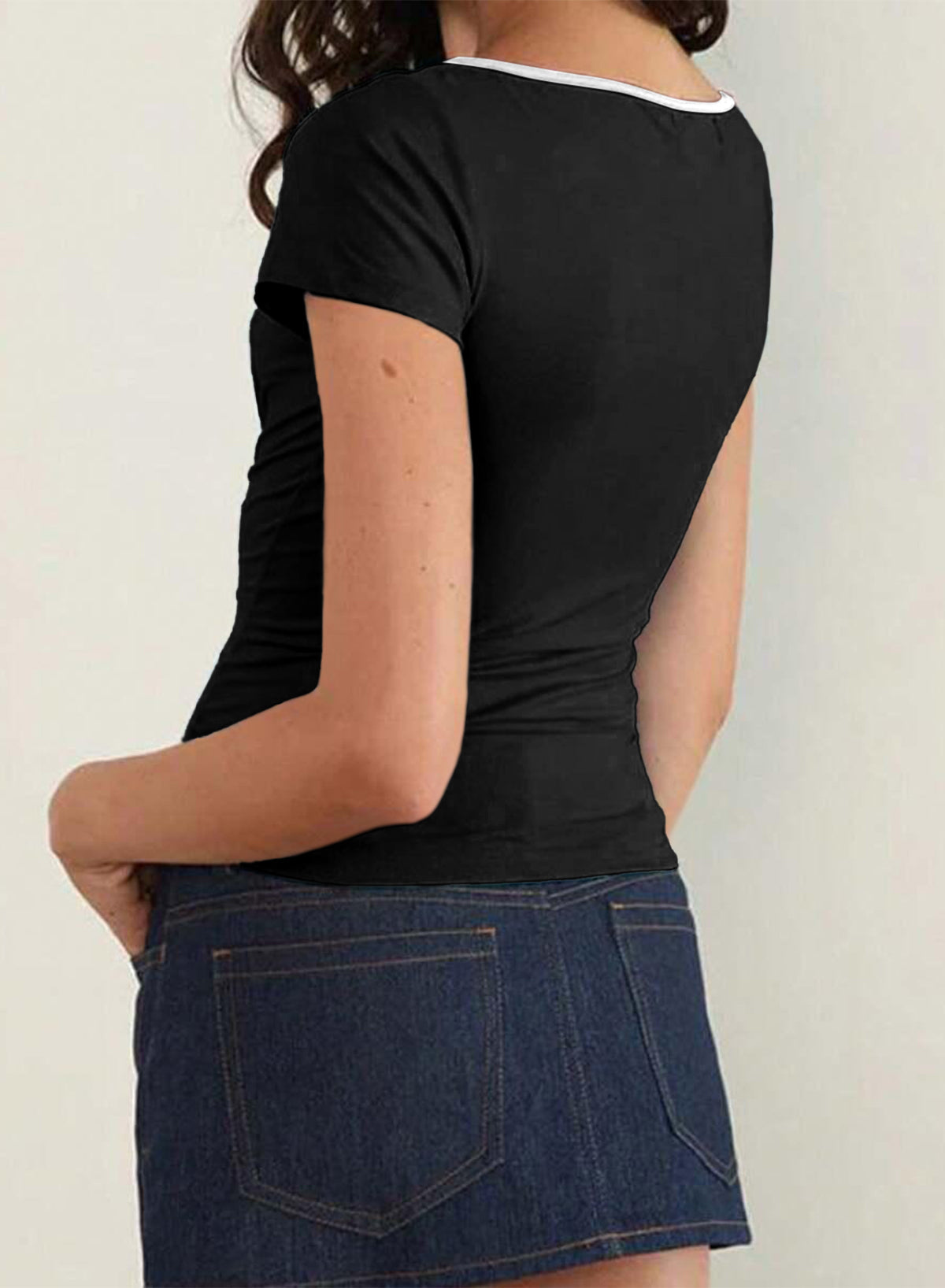 Women T-Shirt, Short Sleeve Hollowed Slim Fit Summer Tops Streetwear For Casual Daily