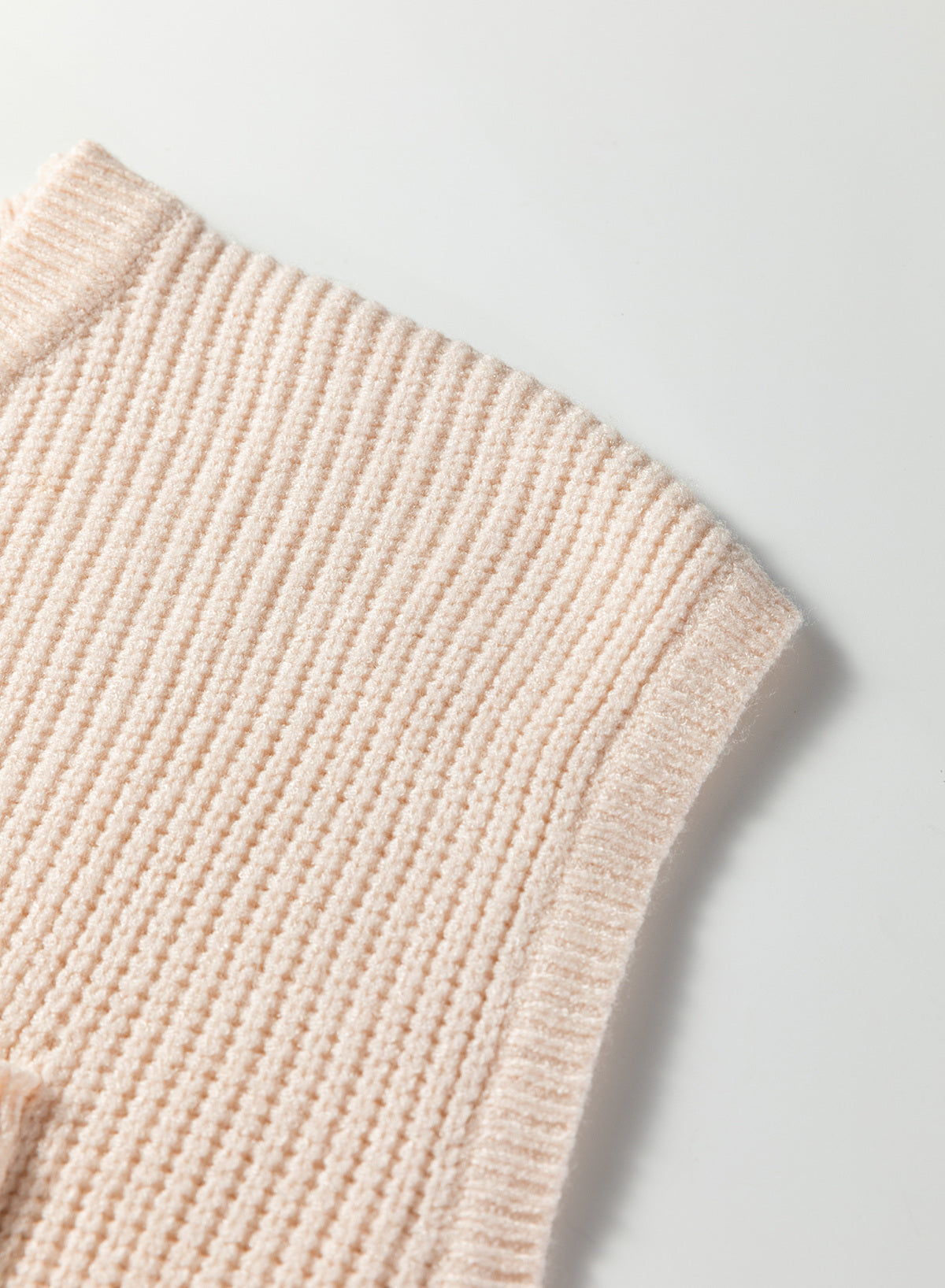 Solid Color Mixed Knits Patch Pocket Short Sleeve Sweater