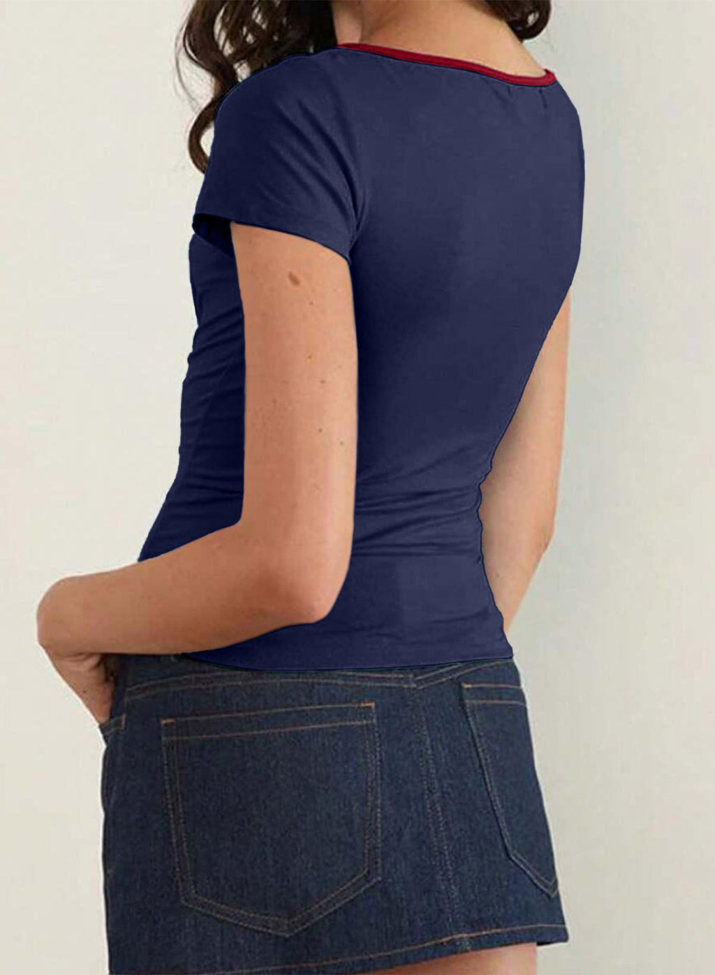 Women T-Shirt, Short Sleeve Hollowed Slim Fit Summer Tops Streetwear For Casual Daily