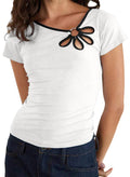 Women T-Shirt, Short Sleeve Hollowed Slim Fit Summer Tops Streetwear For Casual Daily