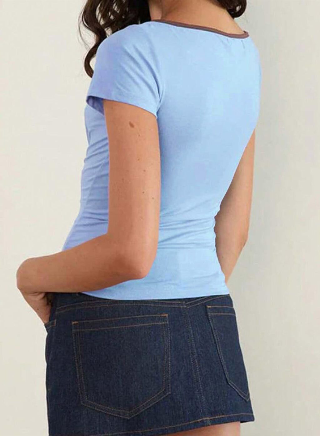 Women T-Shirt, Short Sleeve Hollowed Slim Fit Summer Tops Streetwear For Casual Daily