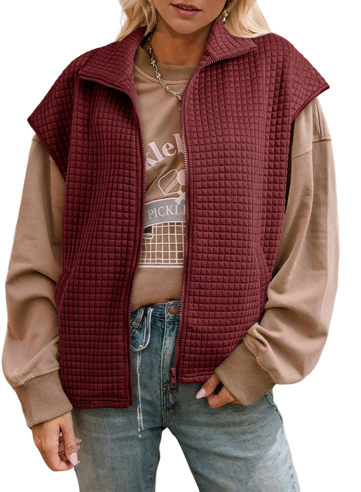 Dokotoo Womens Vest Tops 2026 Fall Cap Sleeve Waffle Knit Vests