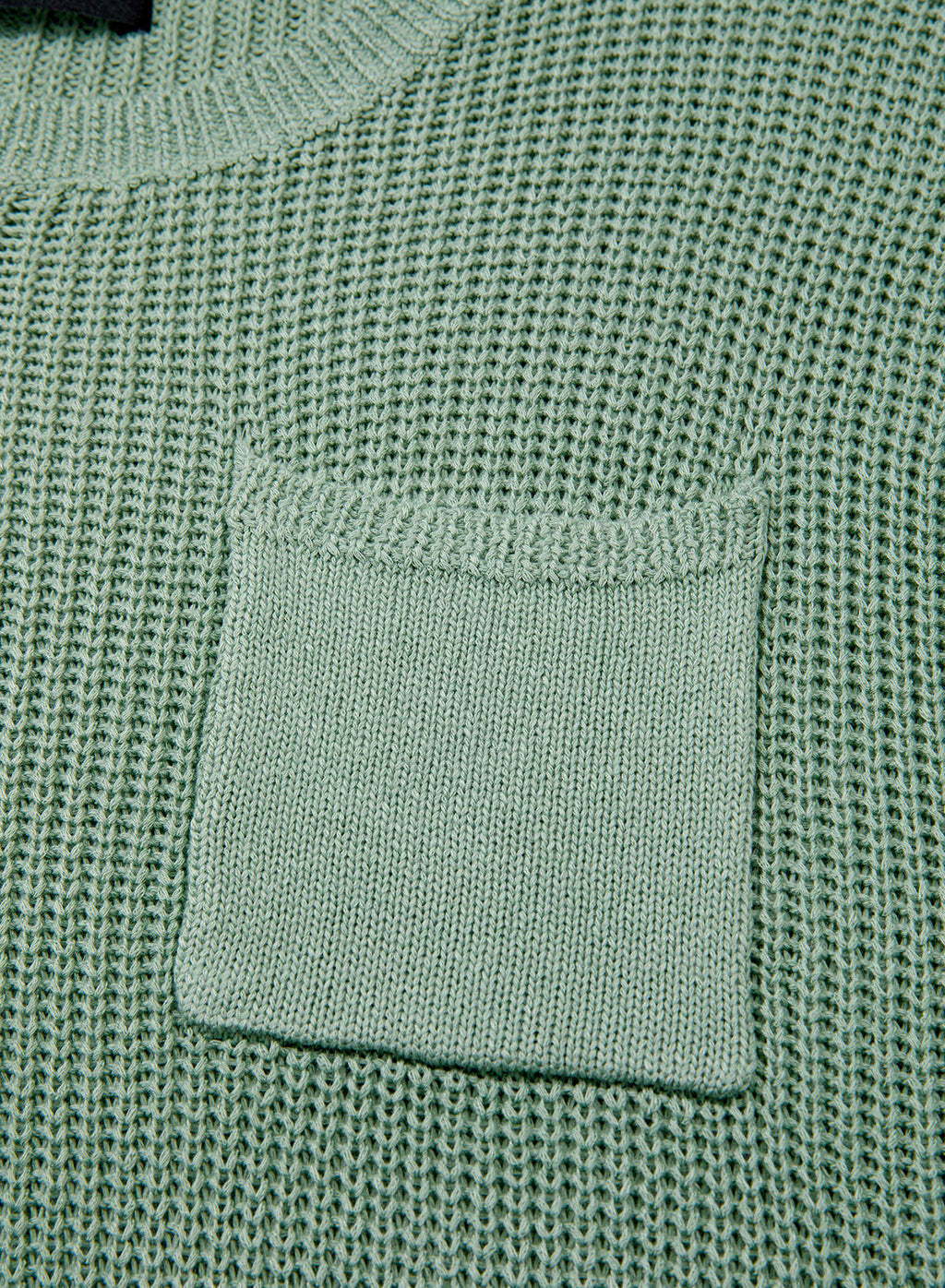 Mixed Knits Pocket Accented Short Sleeve Sweater