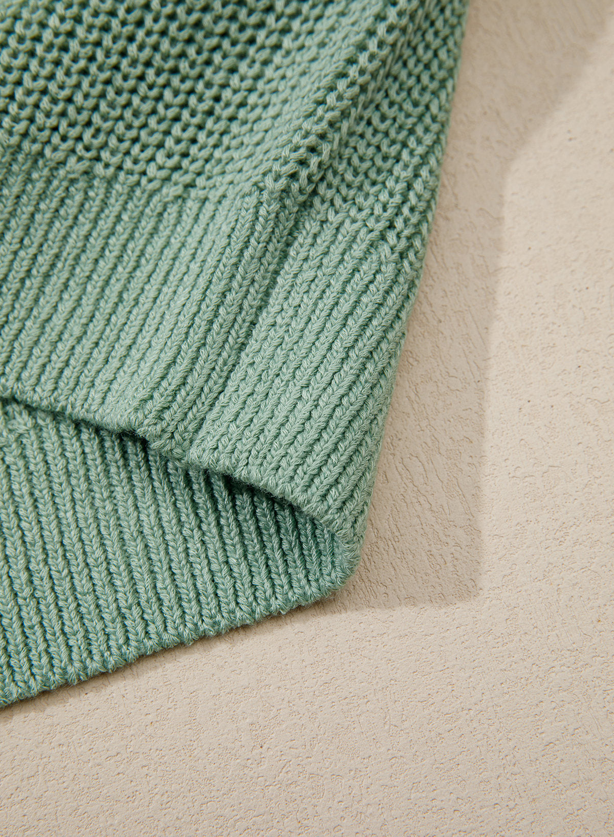 Mixed Knits Pocket Accented Short Sleeve Sweater