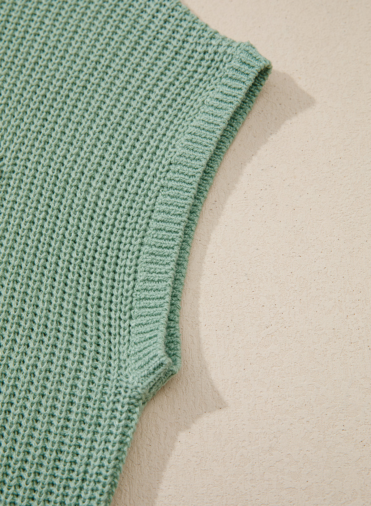 Mixed Knits Pocket Accented Short Sleeve Sweater