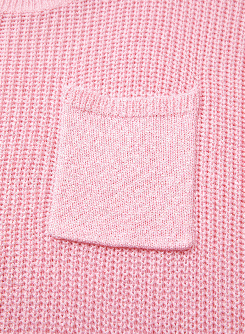 Mixed Knits Pocket Accented Short Sleeve Sweater