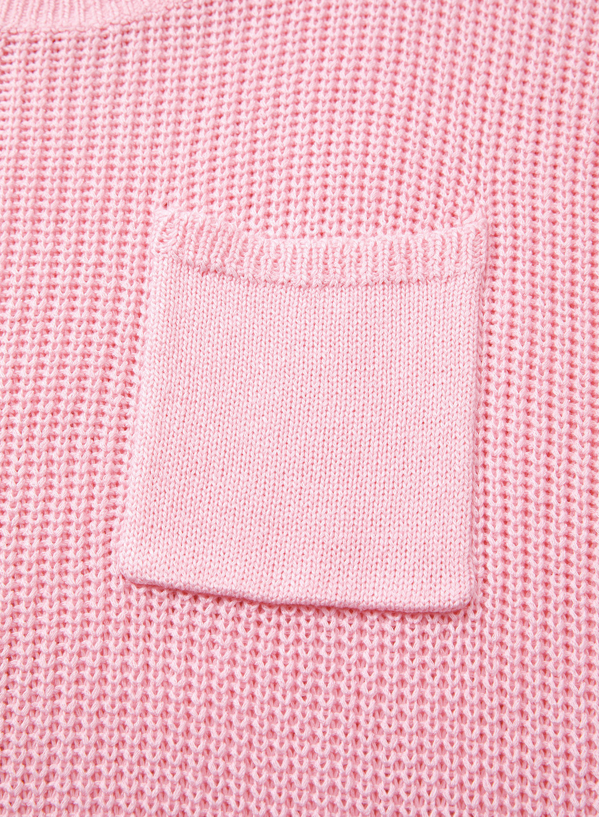Mixed Knits Pocket Accented Short Sleeve Sweater