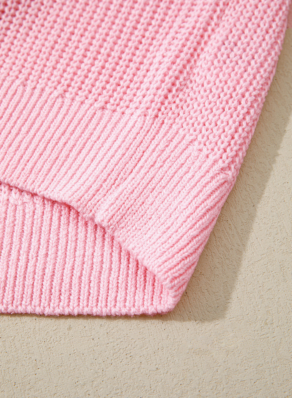 Mixed Knits Pocket Accented Short Sleeve Sweater