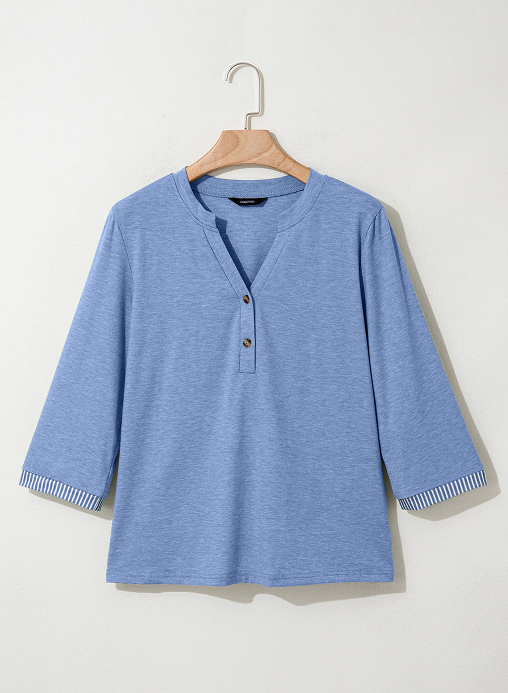 Dokotoo Womens Tops Fall 3/4 Length Sleeve Fashion Solid T-Shirts
